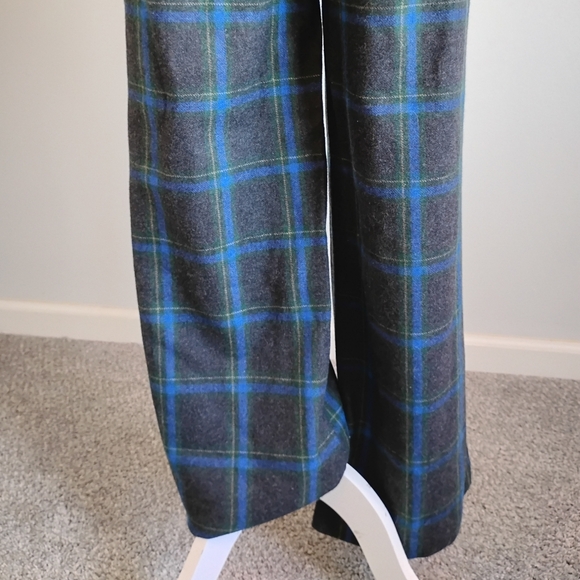 ROLLA'S Wool Blend Plaid Pants High Waist Wide Leg Blue Gray Size 29 - Picture 10 of 17